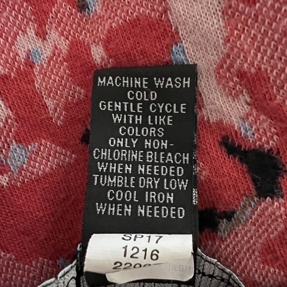 INC International Concepts Sweater Women Large Black Pink Floral Cardigan Boho - Picture 8 of 8